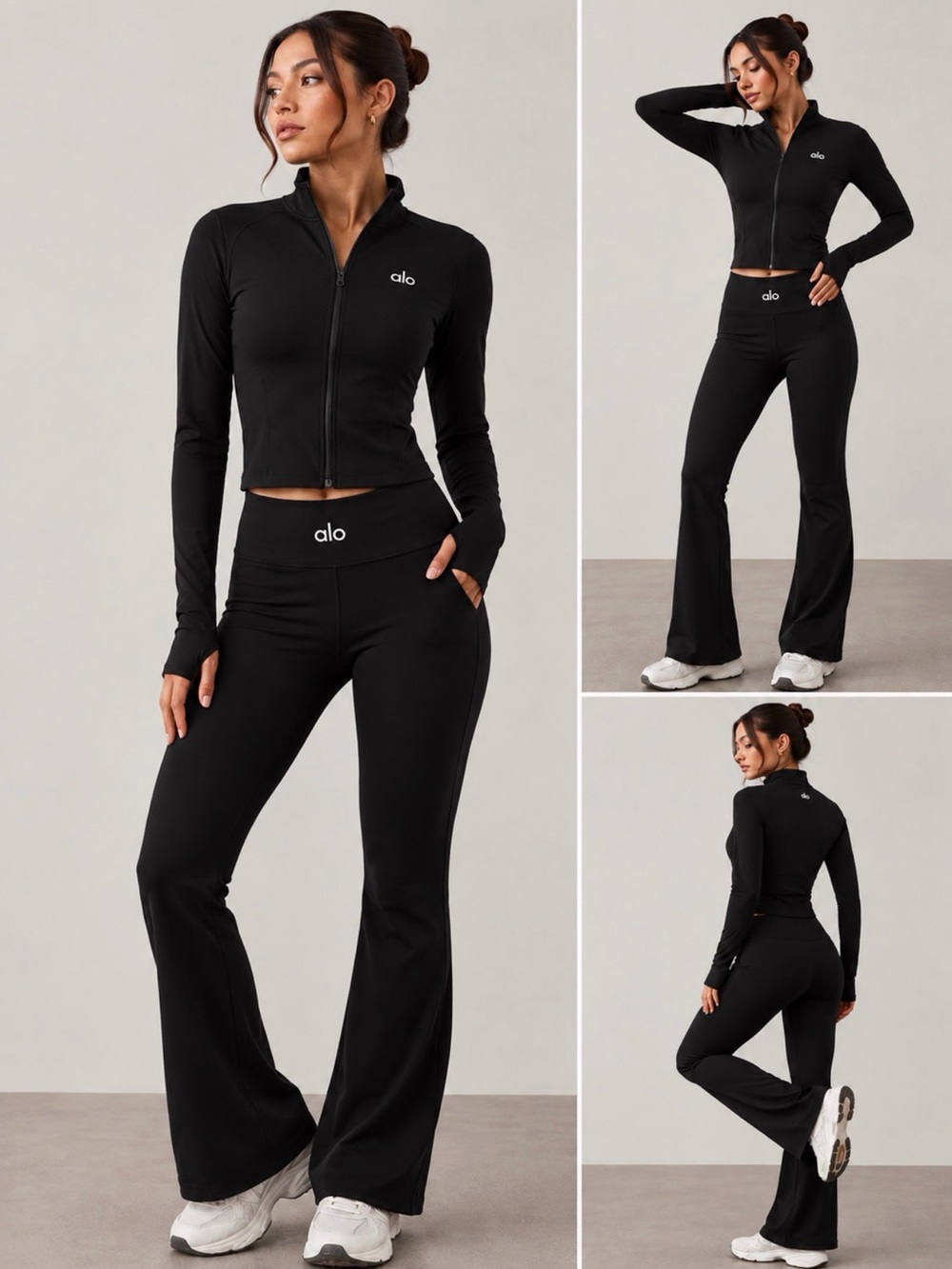 ALO Yoga Black Flared High-Rise Yoga Pants